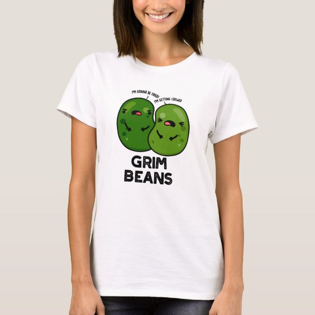 Camiseta Grim Beans Piadas Divertidas de Legumes  (Frente)