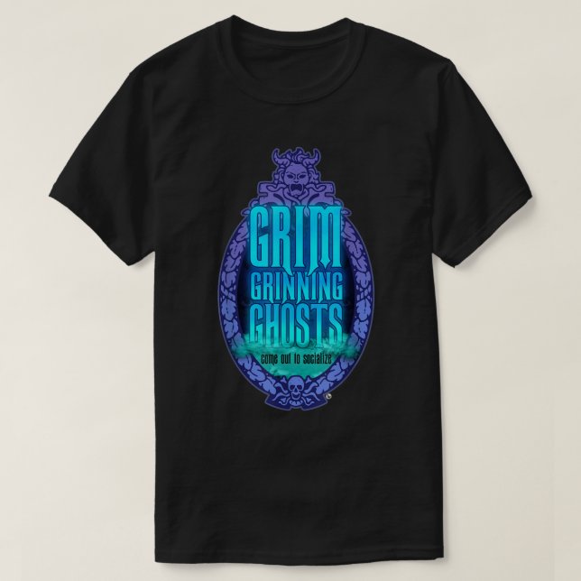 Camiseta Grim Grinning Ghost Haungue Socialize Tee for Men (Frente do Design)