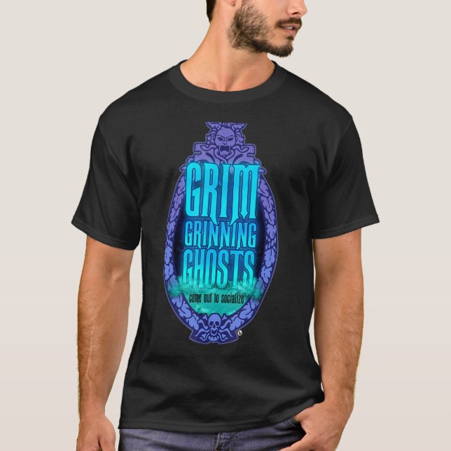 Camiseta Grim Grinning Ghost Haungue Socialize Tee for Men (Frente)