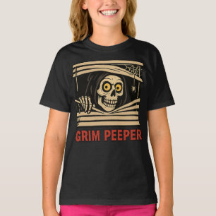 Camiseta Grim Peeper Funny Skeleton Halloween Pun Tee