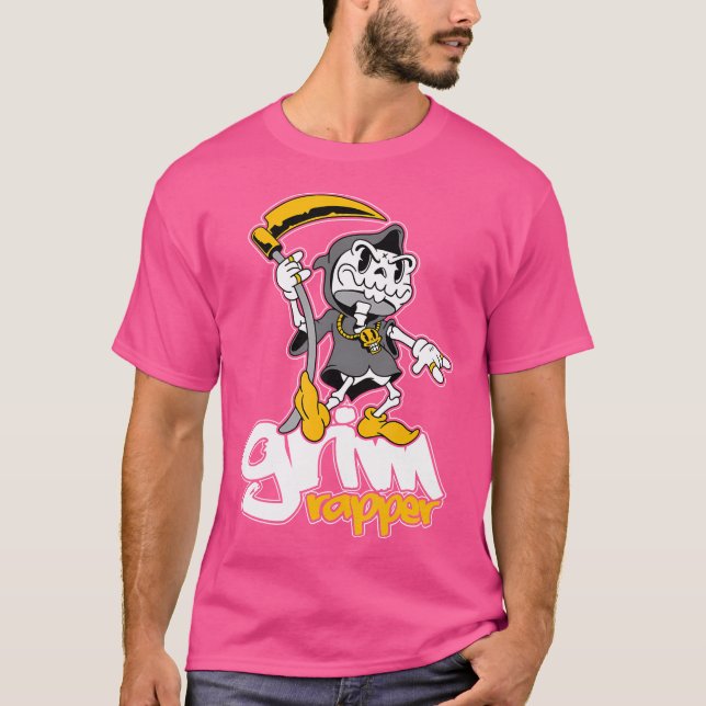 Camiseta Grim Rapper - Engraçada Velha Escola Hip Hop Engra (Frente)