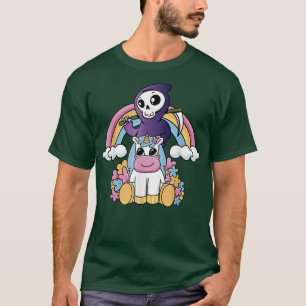 Camiseta Grim Reaper Dirigindo Costume de Halloween Preguiç