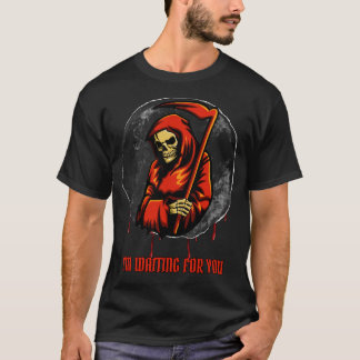 Camiseta Grim Reaper "Estou te esperando" Arte Escura