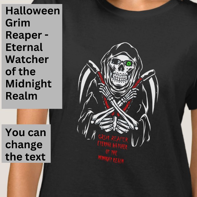 Camiseta Grim Reaper Eternal Watcher White Red em Preto (Criador carregado)