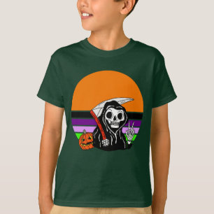 Camiseta Grim Reaper - Halloween Sunset Jack O'Lantern