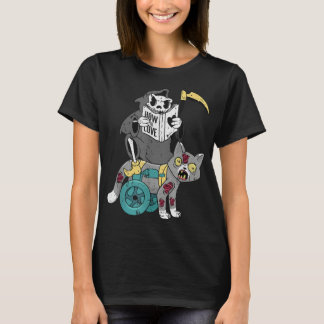 Camiseta Grim Reaper Lazy Halloween Costume Engraçado Zombi