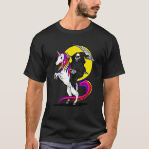 Camiseta Grim Reaper Skeleton Death Dirigindo o Hallowee do