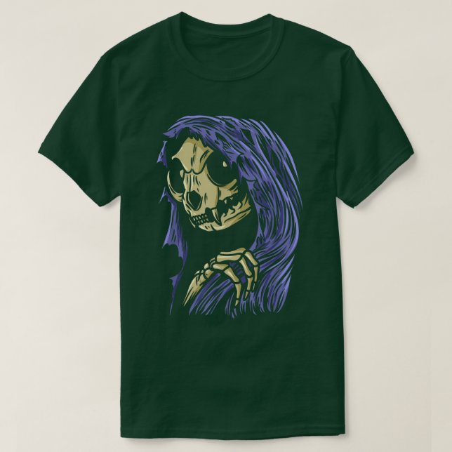 Camiseta Grim Reapurr Death Grim Reaper Cat Halloween Cat L (Frente do Design)