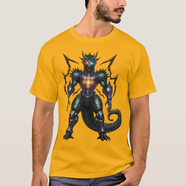 Camiseta Grim Tech Dragon: Sua Borda Cibernética. (Frente)