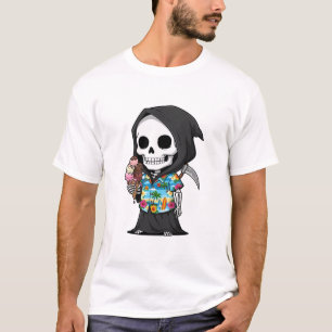 Camiseta Grim Tratamentos Tropicais – Esqueleto de Desenho