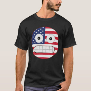 Camiseta Grimacing Face Emoticon Engraçado Emoção Nervosa E