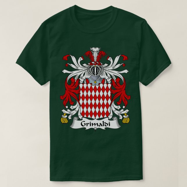 Camiseta Grimaldi Coat of Arms Family Crest 1  (Frente do Design)
