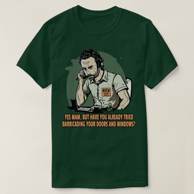 Camiseta Grimes Rick Customer Service Agent recentemente no (Frente do Design)