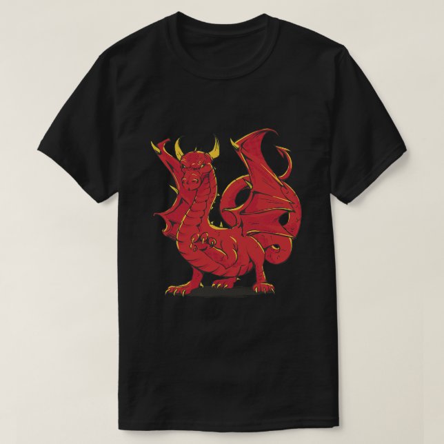 Camiseta Grimmy Red Dragon Chinês Vermelho (Frente do Design)