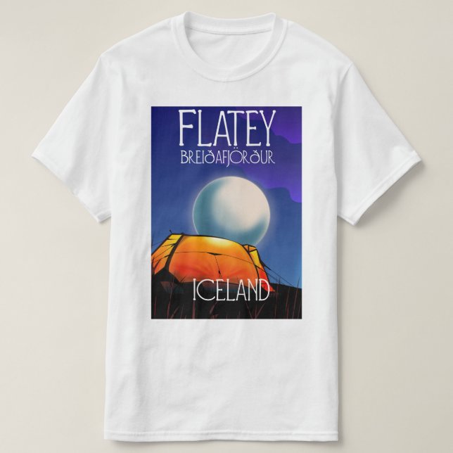 Camiseta Grímsey poster de viagens da Islândia (Frente do Design)