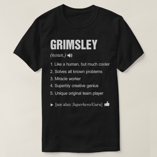 Camiseta Grimsley Name Definition Retro Family Funny  (Frente do Design)