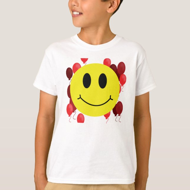 Camiseta Grin Face with Red Balloons (Frente)