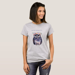 Camiseta Grinalda Floral de Coruja Roxa