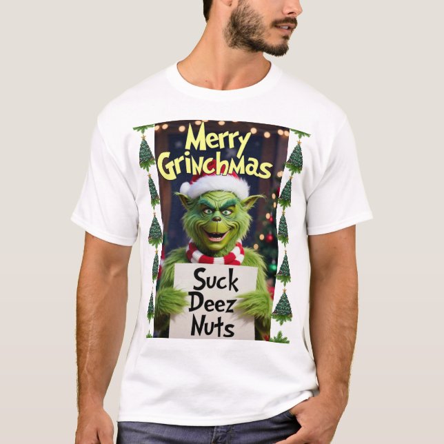 Camiseta Grinch Christmas T-Shirt Merry Christmas T-shirt  (Frente)