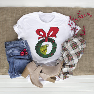 Camiseta Grinch Clássico Coroa de Natal