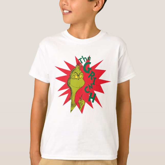 Camiseta Grinch Clássico | Estrela Vermelha Explosiva (Frente)