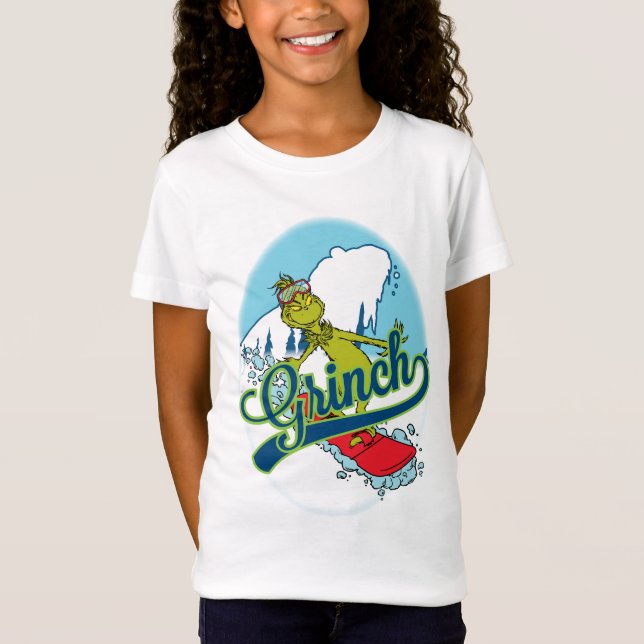 Camiseta Grinch fazendo snowboarding (Frente)