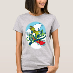 Camiseta Grinch fazendo snowboarding