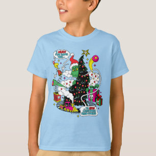 Camiseta Grinch Gráfico Colorido de Natal