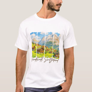 Camiseta Grindelwald Suíça Viagem Pincelada Grindel