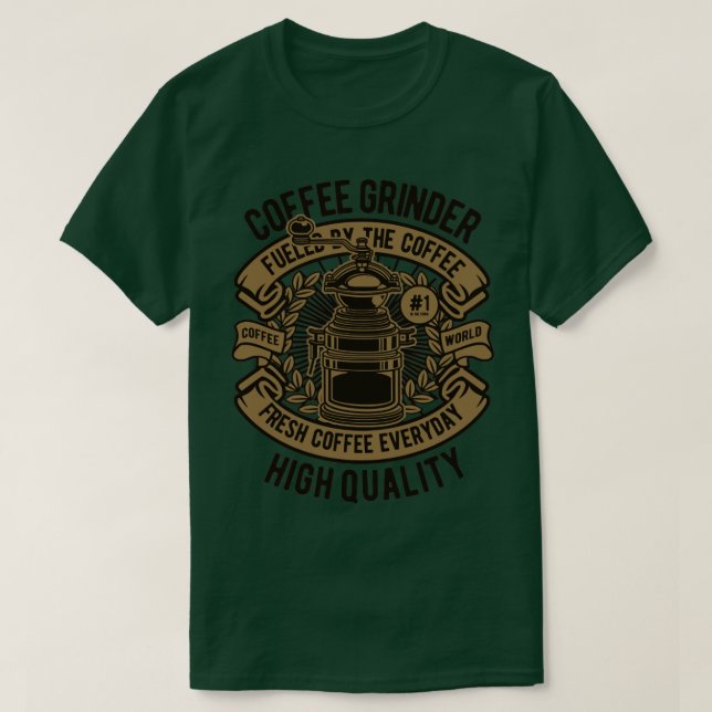 Camiseta Grinder de café de alta qualidade (Frente do Design)
