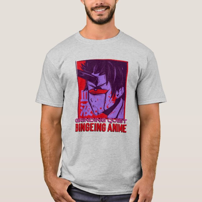 Camiseta Grinding Quest, Bingeing Anime  (Frente)
