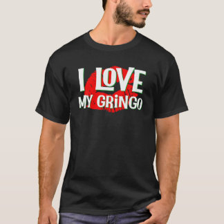 Camiseta Gringo T Shirt I Love My Gringo Fliry Red Lábios M