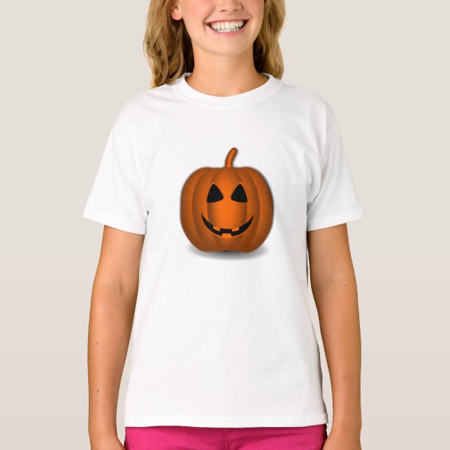 Camiseta Grinning Jack o' Lantern Kids Ringer T-Shirt (Frente)