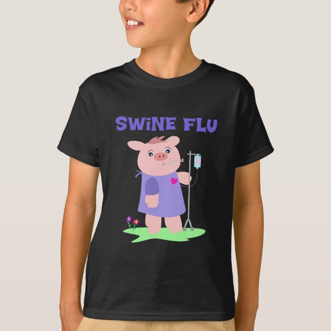 Camiseta Gripe Suína Engraçado (Frente)