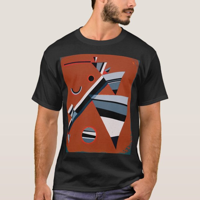 Camiseta Gris por Kandinsky Abstrato Painting Modern Art (Frente)