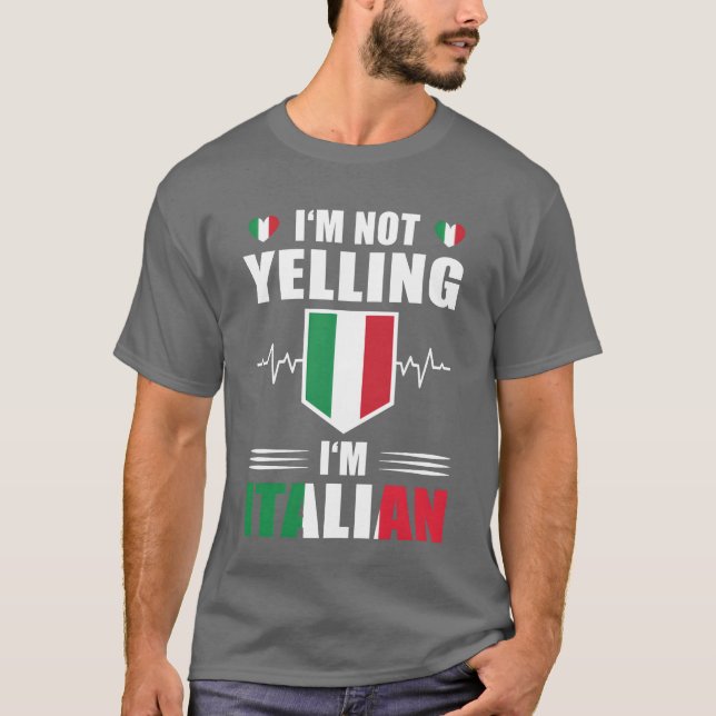 Camiseta Gritando batimento cardíaco italiano retro (Frente)