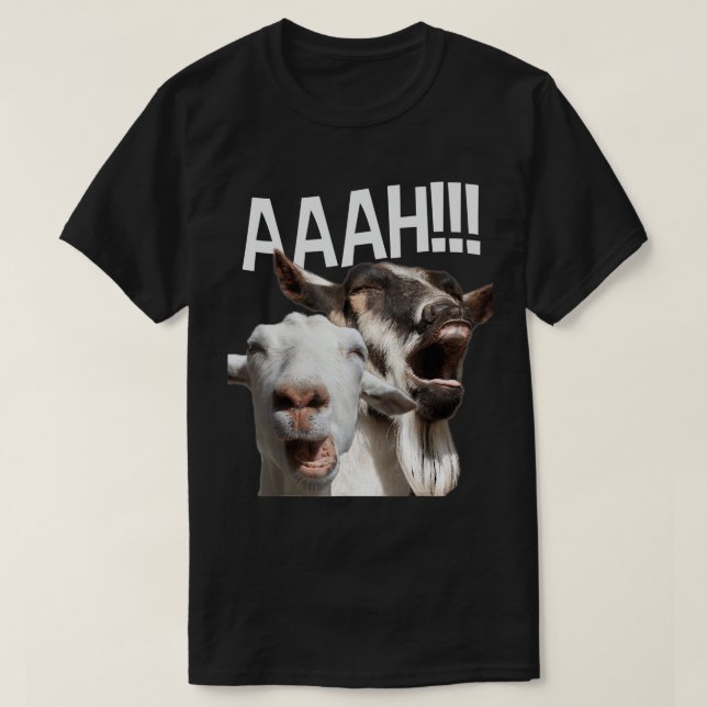 Camiseta Gritando Goats AAH!!! Engraçado Cabra Louca Impren (Frente do Design)