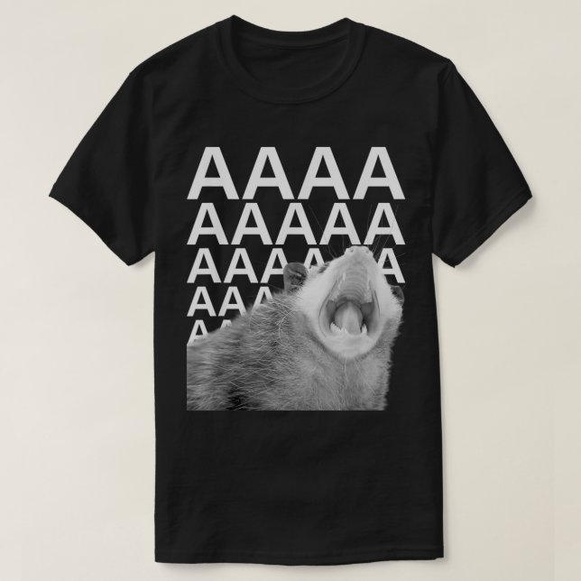 Camiseta Gritando Possum Aaaa Cute Funny Ogambm Meme (Frente do Design)