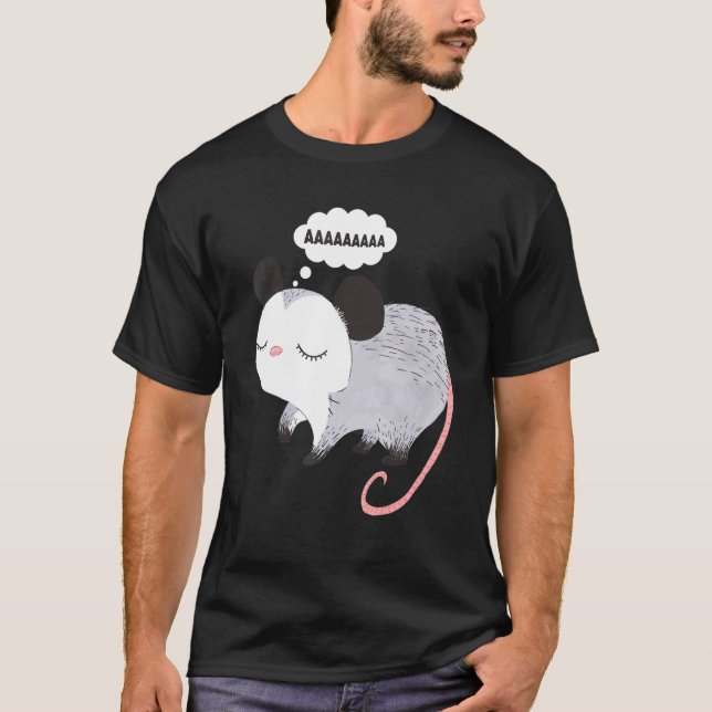 Camiseta Gritando Possum Aaaa Cute Ogambm MemMen W (Frente)