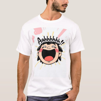 Camiseta Gritar alegre - Expressão divertida de desenhos an