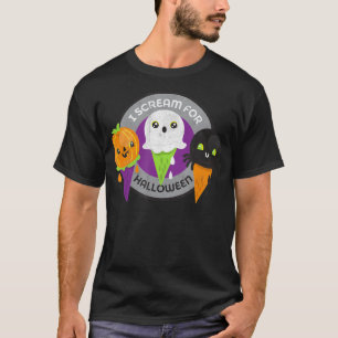 Camiseta Gritar para o Fantasma da Aranha-Pumpkin do Hallow