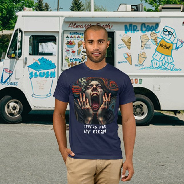 Camiseta Gritar para Sorvetes Incrivelmente Engraçados Home (Scream For Ice Cream Tormented & Haunting Men's T-Shirt)
