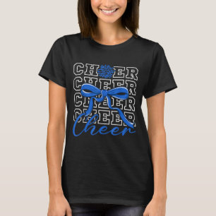 Camiseta Grito de Animação Grito Azul Coquette Laço Cheerle