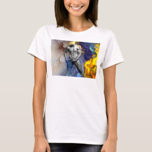 Camiseta grito do físico musculoso em tons de cinza do Slip
