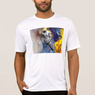 Camiseta grito do físico musculoso em tons de cinza do Slip