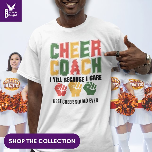 Camiseta Grito Porque Me Preocupo Com O CACHORRO BEM Person (Image of CHEER COACH I Yell Because I Care funny shirt for your favorite cheerleading boss. )