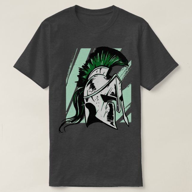 Camiseta Gritty Spartan Helment Illustration (Frente do Design)