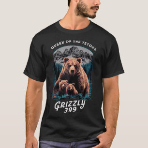 Camiseta Grizzly 399 Bear Amam Rainha Da Nação Tetons