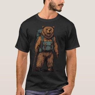 Camiseta Grizzly Backpacker Mountain Forest Wildlife Campin