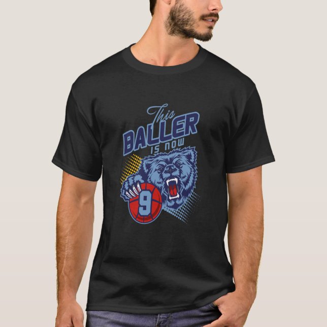 Camiseta Grizzly Bear Basquete 9 Anos De Idade Balança De A (Frente)